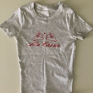 - SOLD - Hollister Crew Neck Bunny Embroidered Cotton Tee